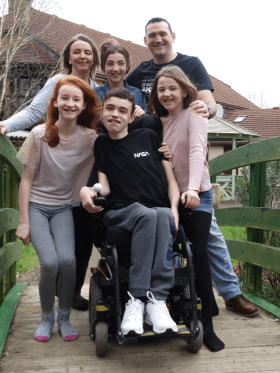 Dominic and family at Children's Hospice South West's Little Bridge House